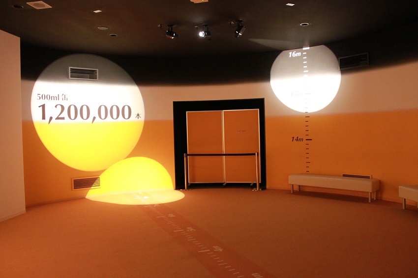 サッポロビール工場見学ツアーで入れる発酵タンクと同じ大きさの部屋