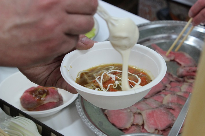 友部SAの茨城野菜ときのこのカレーつけ麺