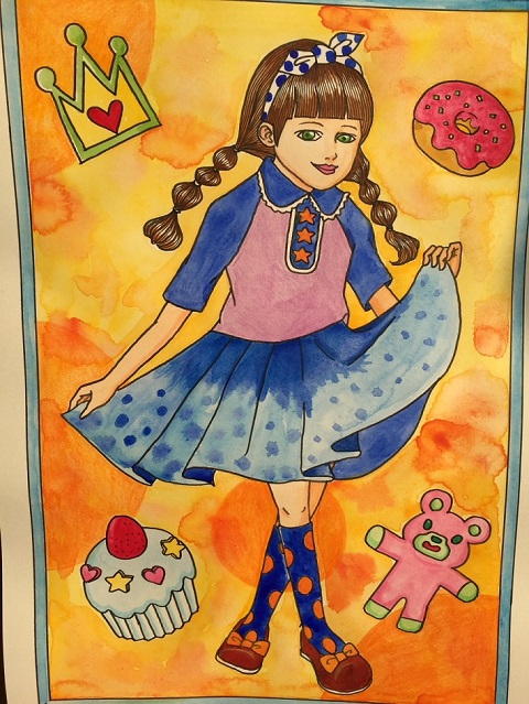 英里さんが色づけしたイラスト