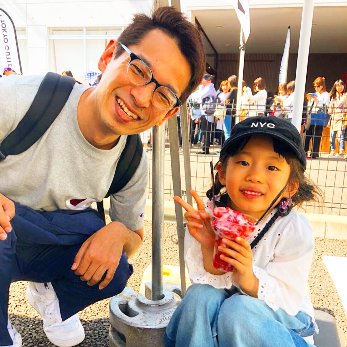 パパ娘ちゃんとの2ショットにうれしそう