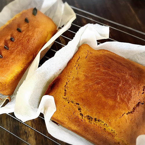 ホットケーキミックスかぼちゃケーキ焼き上がり
